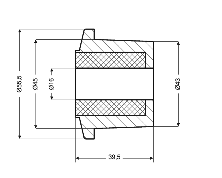 Tuleja silentblock wieszaka resoru Renault Mascott / Mascott DXi 50 10 537 282