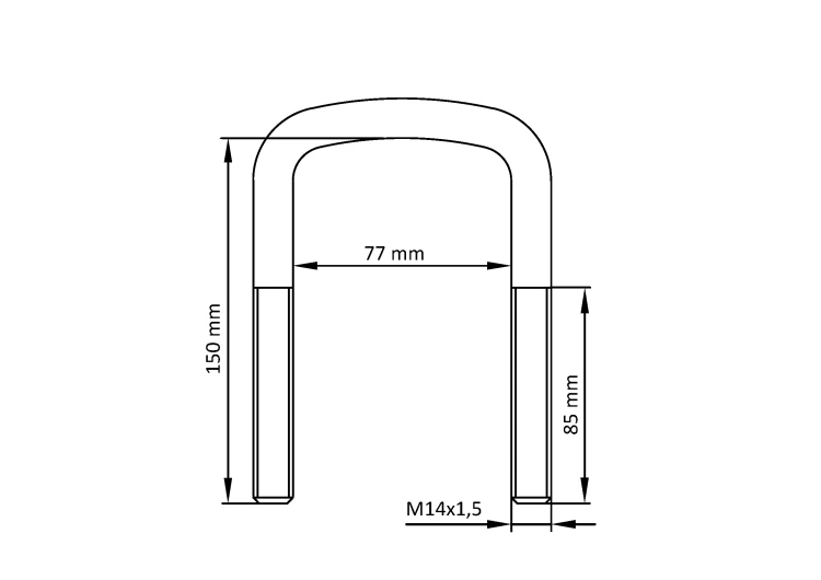 Strzemię resoru Nissan NV400 / Interstar II i III M14x1,5 77x150 - OE 5524700Q0D