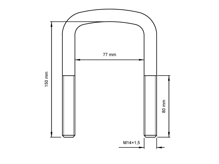 Strzemię resoru Master III i IV M14x1,5 77x150 - OE 552475749R